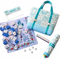 Meilleures ventes : Ensemble de tuiles de Mahjong américaines de luxe en acrylique bleu, écologique et résistant à l'eau, et Bottes de cowboy occidentales modernes pliables