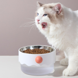 Bol pour animaux de compagnie avec plat amovible et lavable, hauteur réglable pour chats et chiens, alimenté par batterie rechargeable, forme arrondie - Product Image 1