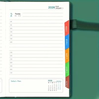Cuaderno Promocional Multifuncional SHANQI Personalizado 2026 A5, con Cubierta de Cuero PU con Logotipo Grabado, 400 Páginas, Papel Dolly de 80g, con Fecha