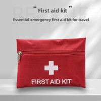 Trousse de premiers secours rouge en tissu Oxford pour l'exportation, kit médical d'urgence pour la famille, les voyages en voiture et la survie en extérieur, lot de 12 pièces, idéal comme cadeau