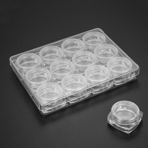 3G 5g nhựa lưu trữ trường hợp thiết lập 12pcs rõ ràng hình vuông mỹ phẩm Kem lọ cho son môi & Kem mắt PS Jar - Product Image 2