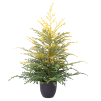Arbre artificiel en pin de Norfolk en pot, écologique, réaliste, faux, verdure de Noël d'extérieur, table, cheminée, entrée, vacances