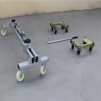 Chariot de déplacement de véhicule accidenté réglable, robuste, avec freins et roulettes pour atelier, pour le positionnement de voitures