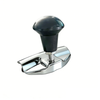 Perilla Giratoria para Volante de Tractor XMAXVISION de Alta Calidad, Cromada con Franja Diagonal Negra, Material ABS Electrochapado, Clásica