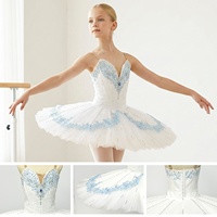 Tutu blanc pour filles T2097, tutu professionnel en tulle superposé, fait main, pour spectacle de danse de flocons de neige, récital de ballet