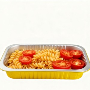 Contenedor desechable de aluminio rectangular de 1-2L para almacenamiento de alimentos, uso en comida para llevar y calentar. - Product Image 3