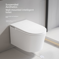 Ensemble de toilettes intelligentes en céramique murales avec siège chauffant instantané et télécommande – Vente en gros de toilettes connectées de luxe