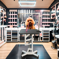 Höhenverstellbarer Pneumatischer Hundepflegetisch für Kleine und Mittlere Hunde Glatte Luftdruck-Hundefriseurstation mit Rutschfester Tischplatte