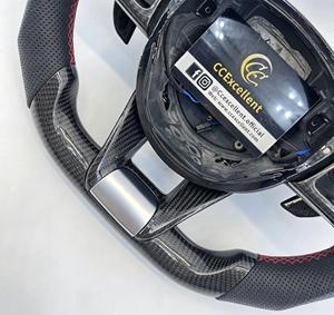 Volante de Fibra de Carbono para Mercedes <span class=keywords><strong>AMG</strong></span> W205 808 C43 C63 W213 E53 E63 W222 S63 S65 C257 CLS X253 GLC V167 GLE X167 GLS GT43 - Product Image 2