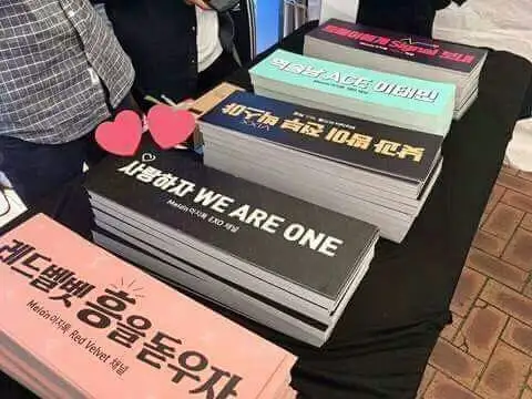 Banderines colgantes de doble cara para Fans del Kpop