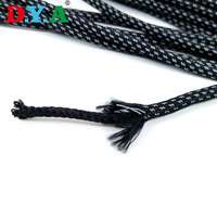 Cordon réfléchissant noir de largeur personnalisée, cordon rond en polyester de 5 mm pour sweat à capuche, chapeau, lacet de chaussure