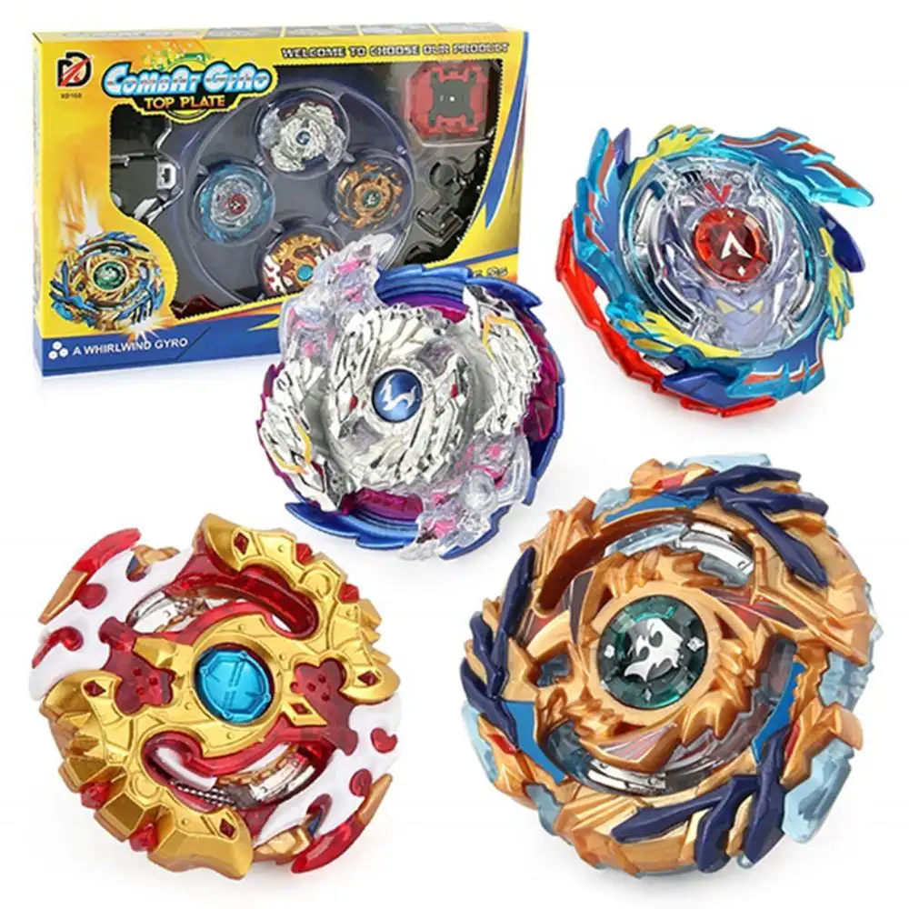 Spinning Top Toy Sets DIY Gyro With Battle Plate And Metal Booster Blade Bey Educational Toys For Children