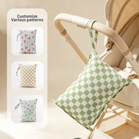 Sac à couches pour bébé en polyester, design personnalisé d'usine, avec fermeture éclair, lavable et entièrement 100% imperméable, grande capacité, sac de rangement intérieur