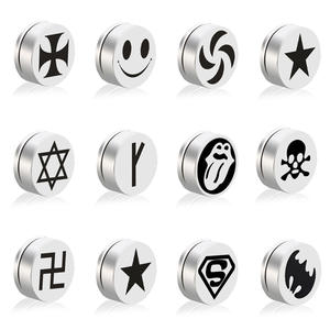 Pendientes <span class=keywords><strong>de</strong></span> Acero Inoxidable con Figura Magnética, Estilo Coreano Simple, para <span class=keywords><strong>Hombre</strong></span> - Product Image 3