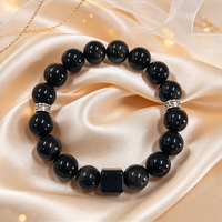Bijoux à porter tous les jours, bracelets en perles personnalisés, bracelets tendance faits à la main, bracelet en obsidienne 5A, bracelet en pierres naturelles DIY pour cadeau