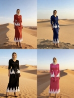 Ensemble jupe deux pièces plissé Miyake pour femme, grande taille, couleur unie, manches trois quarts, élégant et modeste, pour soirée