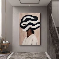 Peinture sur toile haute résolution Femme Abstraite, texture moderne, pour salon et véranda