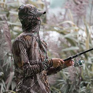 Fitspi traspirante estate Camouflage Outdoor Bionic Camouflage pesca <span class=keywords><strong>vestiti</strong></span> a prova di sole pesca protezione solare abiti da pesca camicia - Product Image 5