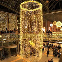Guirlande lumineuse LED en forme de champagne pour extérieur, lumières féériques en cascade pour l'éclairage commercial de Noël, décoration d'arbre