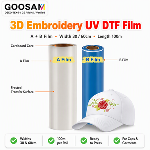 GOOSAM Rollo de Película UV DTF al por Mayor, UV 3D de Una Cara AB, Efecto Bordado en Relieve, 30cm 60cm para Impresora Textil Personalizada - Product Image 2