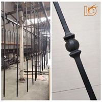 Balustres modernes en fer forgé noir ORB à simple boule pour balcons, escaliers, terrasses et rampes
