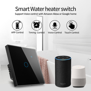 UE Reino Unido Tuya interruptor inteligente 10A WiFi táctil interruptores de luz de pared de vidrio templado Alexa Google Home Control remoto sin interruptor neutral - Product Image 4