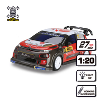 1:20 Control remoto oficial con licencia de función completa CITROEN C3 WRC, suspensión de trabajo de coche, faro iluminado, coche RC para niños