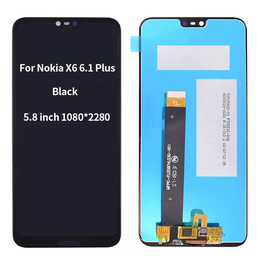 5.86" For Nokia 6.1 Plus TA-1099 TA-1103 TA-1083 LCD Display Touch Screen Digitizer Assembly Replacement For Nokia X6 LCD