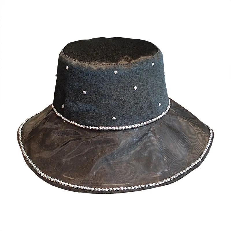 Venta al por mayor de moda sol cubo sombrero nylon logotipo personalizado bordado cubo sombrero pescador sombrero