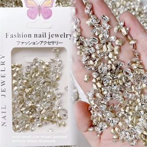 Mini bijoux en verre <span class=keywords><strong>strass</strong></span> pour ongles, 100 pièces/sac, paillettes, cristal, diamant, nail art, décoration DIY, nouveauté - Product Image 1