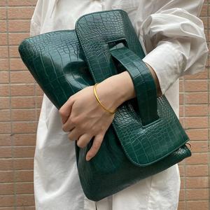 <strong>Large</strong> Capacity Party Prom <strong>Crossbody</strong> <strong>Purse</strong> Women Solid Handbags PU Leather Crocodile Pattern Female Clutch Handbag Messenger Bag - Product Image 5