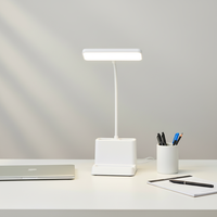 Lampe de bureau LED pour le soin des yeux, lampe de table rechargeable avec porte-stylo, contrôle tactile à 3 niveaux pour l'étude et la lecture