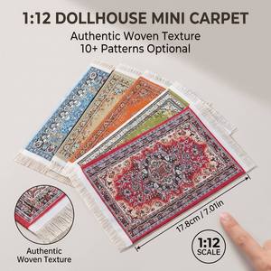 Alfombra Turca Tejida a Mano en Escala 1:12, Alfombra Persa Vintage para Casa de Muñecas, para Coleccionistas, Logotipo Personalizado, Decoración de Piso en <span class=keywords><strong>Miniatura</strong></span> al por Mayor - Product Image 1