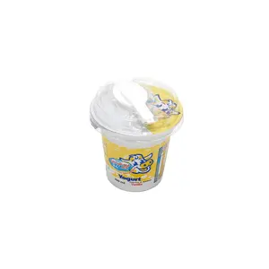 Luckytime, йогурт-пластиковые чашки, 150 200 мл, упаковка для йогурта с логотипом на заказ, пластиковая чашка с алюминиевой фольгой и пластиковым краном и ложкой