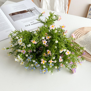 Plantas Simuladas al por Mayor, Mini <span class=keywords><strong>Flores</strong></span> Coloridas de Plástico, Hojas Verdes, <span class=keywords><strong>Flores</strong></span> <span class=keywords><strong>Artificiales</strong></span> para Decoración del Hogar - Product Image 3