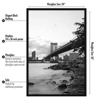 Vente chaude moderne noir Plexi-verre bois cadre Photo 24x36 grand pour la maison tenture murale haute qualité affiche cadre Photo
