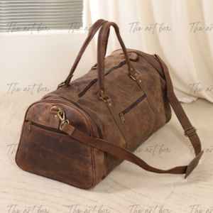 Genuine Leather Duffle <b>Bags</b> for Men Vintage Unisex Waterproof Travel <b>Bag</b> Custom Logo Unisex <b>Bags</b> for <b>Weekend</b> & Men's <b>Luggage</b> OEM - Product Image 6