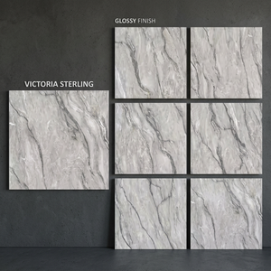 Pulpis Moca Marble Look Glazed Porcelain Floor Tiles Contemporary Interior Design 80x80cm Premium Finish - Product Image 5