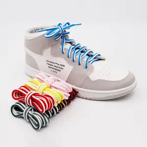 남성과 여성 신발 끈을위한 새로운 디자인 반 원형 타원형 2 색 스포츠 LACES mutil 색상 블랙 화이트 캔버스 신발