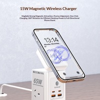 Stop Kontak Portabel Rumah Tangga dengan Colokan UK PD 65W Multi Port USB Pengisi Daya Cepat untuk Kantor dan Meja Kerja dengan Kabel Data Independen
