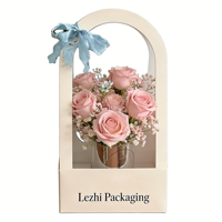 Boîte à fleurs en papier personnalisée de luxe, Caja Para Rosas, emballage cadeau pour bouquets, Fête des mères, Saint-Valentin