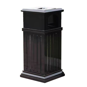 Nhà Máy Bán Đen Miệng Duy Nhất Ngoài Trời Thùng Rác Thùng Mạ Kẽm Tấm Lưu Trữ Dọc Xô Cho Đường Phố Quản Lý Chất Thải - Product Image 2