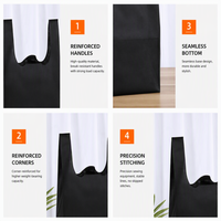 Sac gilet non tissé en PP 40 GSM avec poignée découpée, sac de courses réutilisable pour supermarché, sac de caisse d'épicerie, logo personnalisé OEM