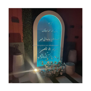 <span class=keywords><strong>Fabuloso</strong></span> espejo de boda Infinite Welcome Sign Backdrop Stand Arched Led Light Backdrop Stand Decoración - Product Image 1