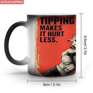 Frosted Black 11oz Ceramic Mug Heat Color Changing <b>Magic</b> <b>Cup</b> Colleague Birthday Gift - Product Image 1