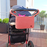 Sac de rangement pour poussette à fermeture éclair Matériau en tissu de coton avec cordon en coton