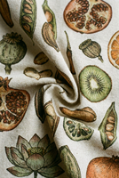 Essuie-mains de cuisine en coton à motif de graines en coupe transversale, style botanique, pour une cuisine saine
