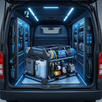 Kit de lavage de voiture mobile prêt pour l'énergie solaire PB-Pro-007 |   Station de nettoyage à vapeur 2000W, laveuse 200L, nettoyeur vapeur 165 bars, ODM OEM