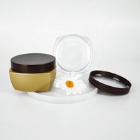 Pot cosmétique carré en PET de 250 ml, crème pour le visage, lotion, écran solaire, conteneur avec bouchon à vis, or, 2000 Synpak, impression personnalisée