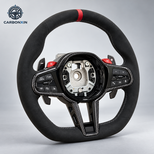 Volante de Coche Personalizado de Cuero y Fibra de Carbono para Toyota A90 GR Supra MK4 MK5 G80, Piezas de Alerón, Escape, Plug and Play - Product Image 2
